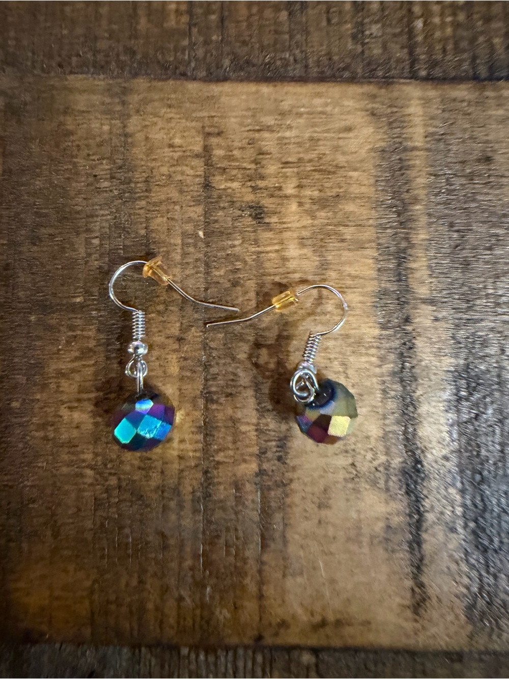 Paparazzi Irregular Faceted Multicolor Crystal Drop Earrings - Women Jewelry